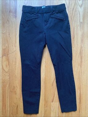 GAP Navy Ankle Pants with White Microdot Pattern